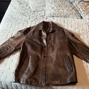 J Crew Men’s Brown Leather Jacket